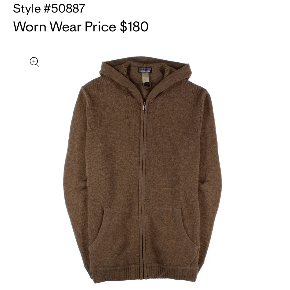 Patagonia Brown 100% Cashmere Zip Up Sweater Casual